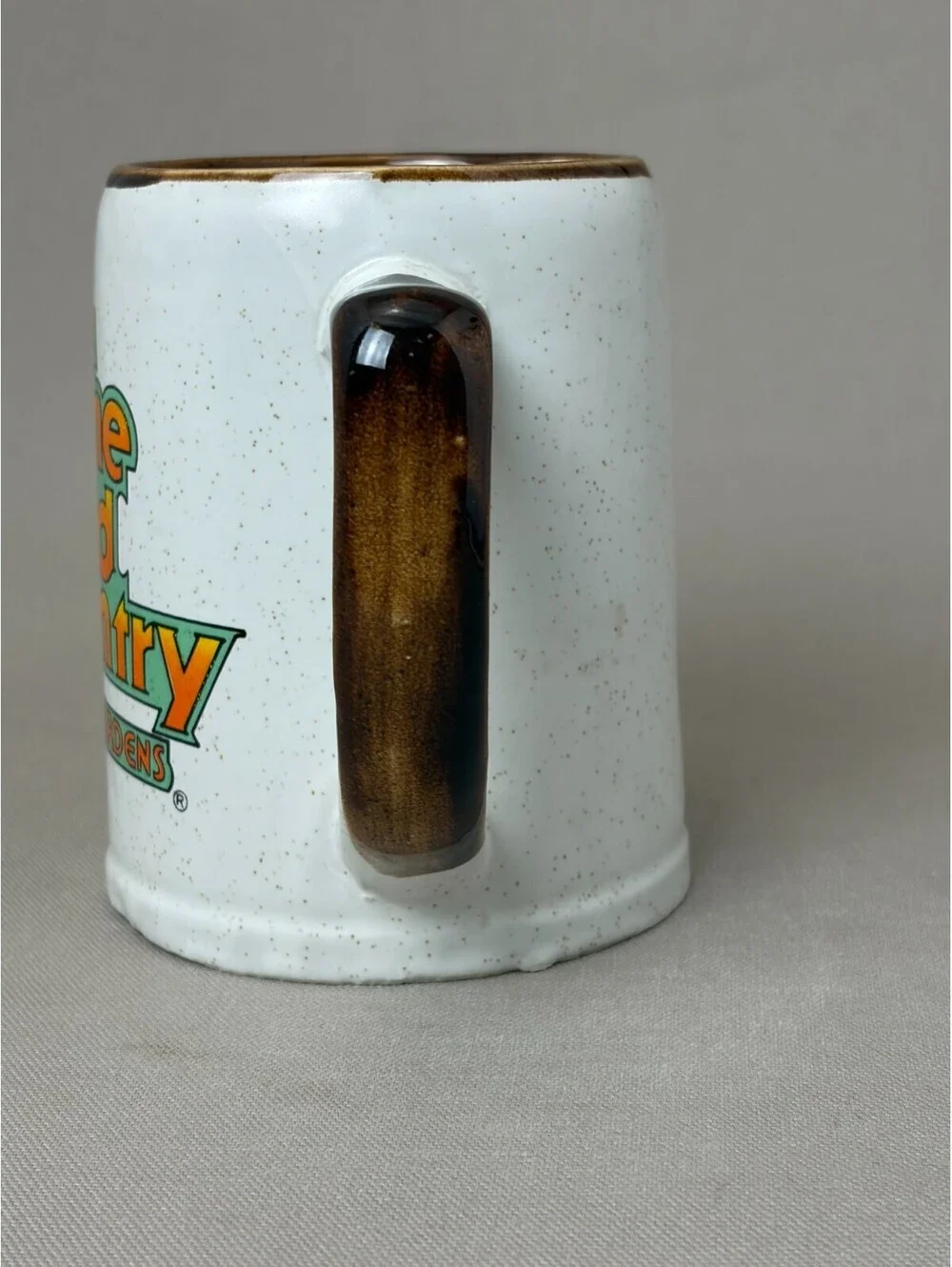 Vintage Busch Gardens The Old Country Coffee Mug Beer Stein Speckled Stoneware